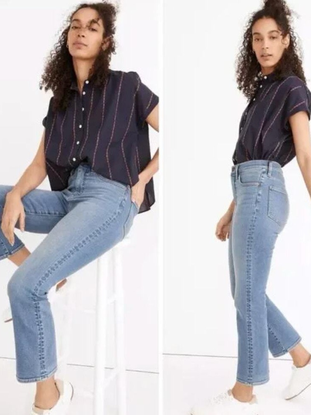NWT Madewell Cali Demi Boot Jeans Tencel Dorrance Wash Magic Pockets Sz 32